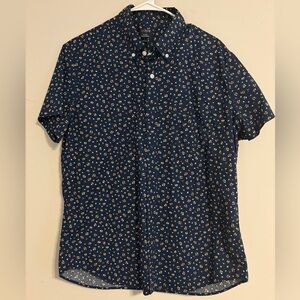 J. Crew Dark Blue Floral Button Down Shirt